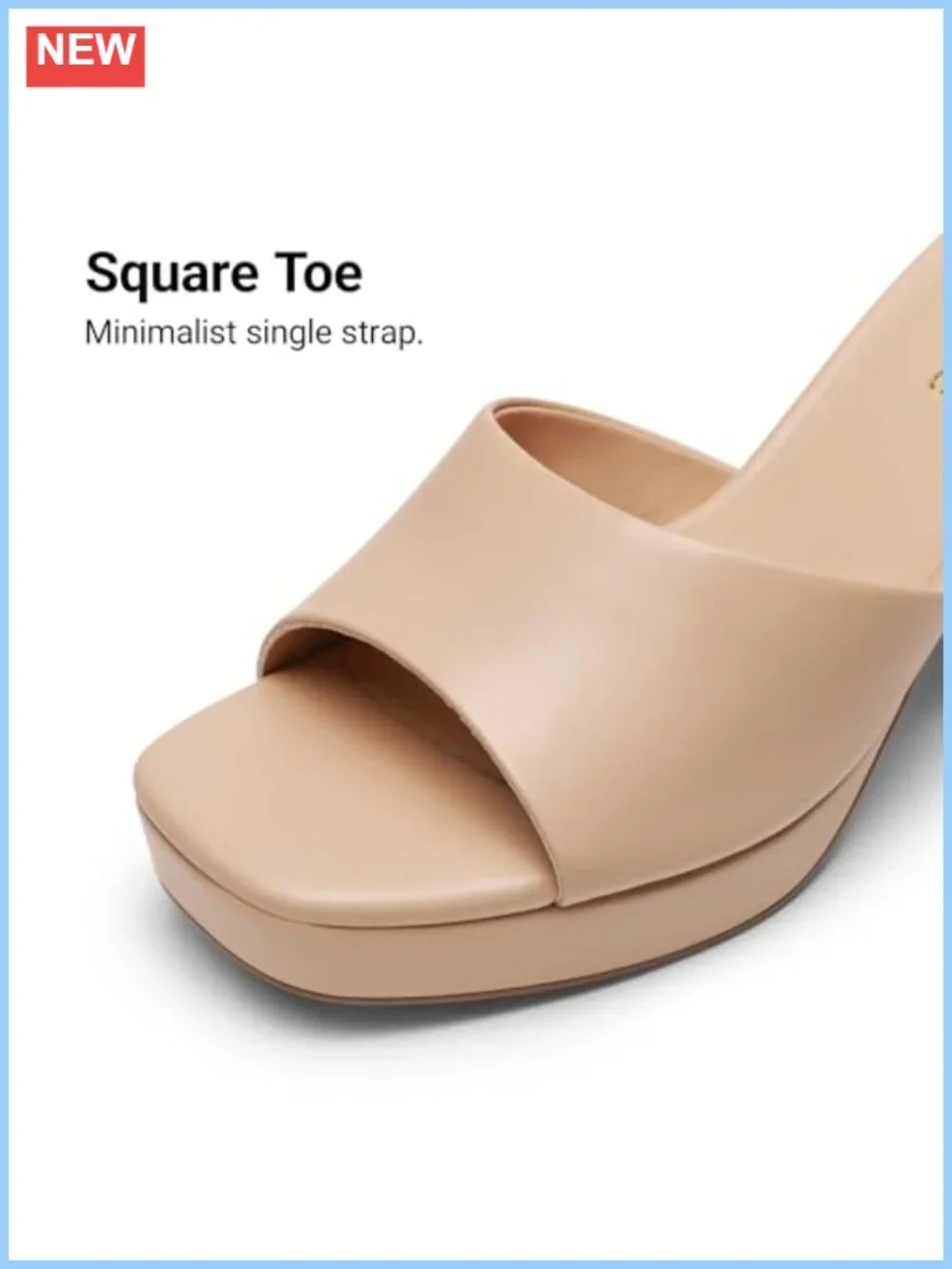 Women's Platform Block Heel Mule Sandals Chunky Square Toe Slip On Summer Shoes